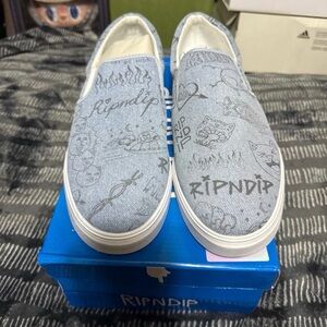Ripndip Gray Slip-On Shoes with Graphics